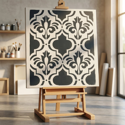 Moroccan Fleur Tile Stencil for Wall, Furniture & Fabric – Reusable Ornamental Design – ID# 687