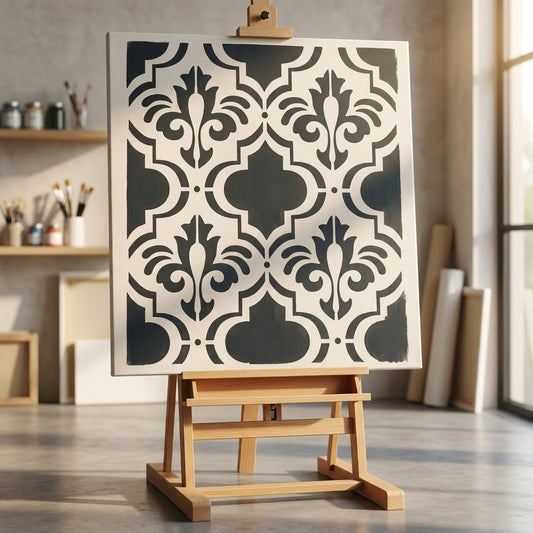 Moroccan Fleur Tile Stencil for Wall, Furniture & Fabric – Reusable Ornamental Design – ID# 687