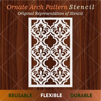 Moroccan Fleur Tile Stencil for Wall, Furniture & Fabric – Reusable Ornamental Design – ID# 687