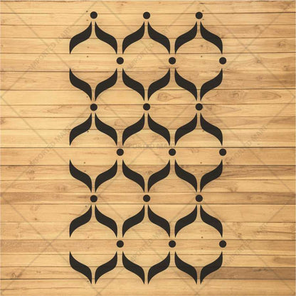 Elegant Leaf Curve Pattern Stencil for Wall, Furniture & Fabric Art – Modern Repeating Design – ID# 689