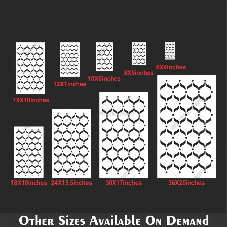 Elegant Leaf Curve Pattern Stencil for Wall, Furniture & Fabric Art – Modern Repeating Design – ID# 689