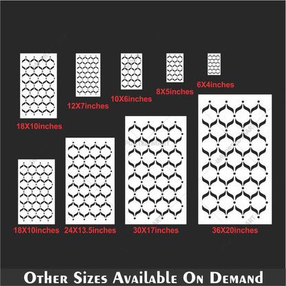 Elegant Leaf Curve Pattern Stencil for Wall, Furniture & Fabric Art – Modern Repeating Design – ID# 689