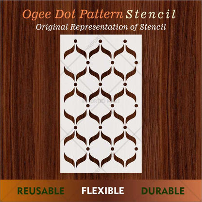 Elegant Leaf Curve Pattern Stencil for Wall, Furniture & Fabric Art – Modern Repeating Design – ID# 689
