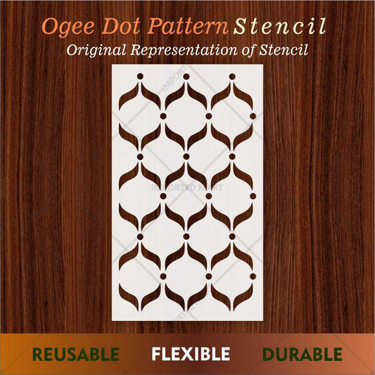 Elegant Leaf Curve Pattern Stencil for Wall, Furniture & Fabric Art – Modern Repeating Design – ID# 689