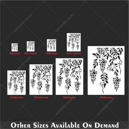 Trailing Vine Flower Stencil for Wall & Furniture Painting – Hanging Botanical Design – ID# 690