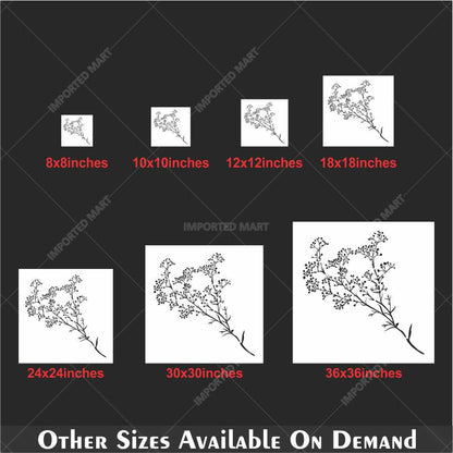 Delicate Branch Blossom Stencil for Wall, Wood & Fabric Art – Botanical Spray Design – ID# 135