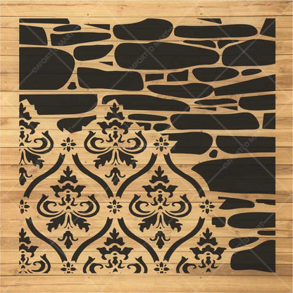 Vintage Baroque Pattern Wallpaper Stencil for Walls, – Intricate PET Damask Design – ID# 692