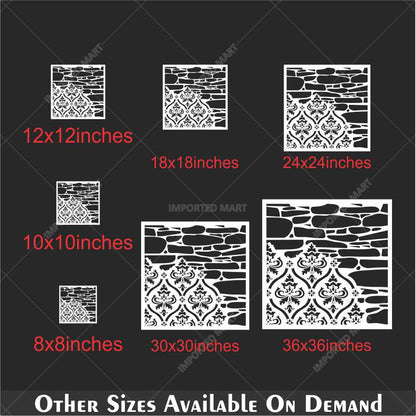 Vintage Baroque Pattern Wallpaper Stencil for Walls, – Intricate PET Damask Design – ID# 692
