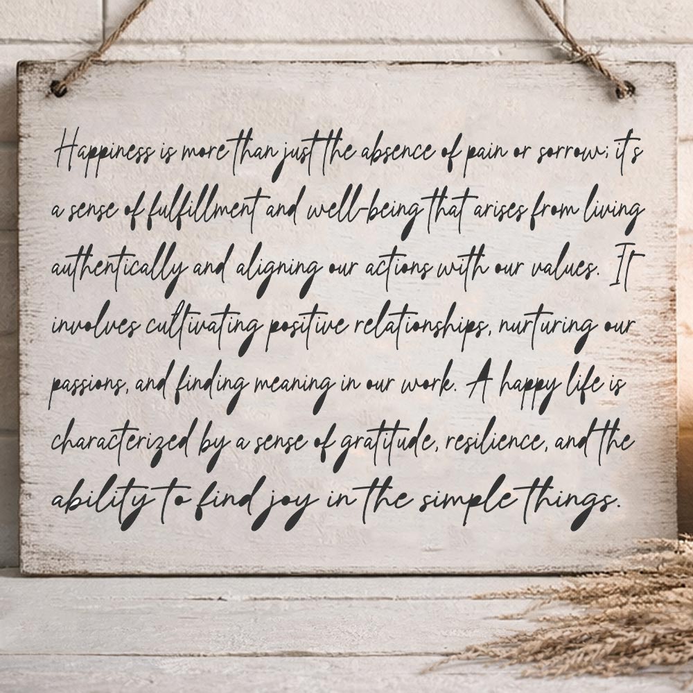 Inspirational Happiness Quote Calligraphy Stencil for Wall, Wood & Canvas Art – Motivational Text Design – ID# 113