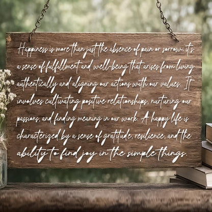 Inspirational Happiness Quote Calligraphy Stencil for Wall, Wood & Canvas Art – Motivational Text Design – ID# 113