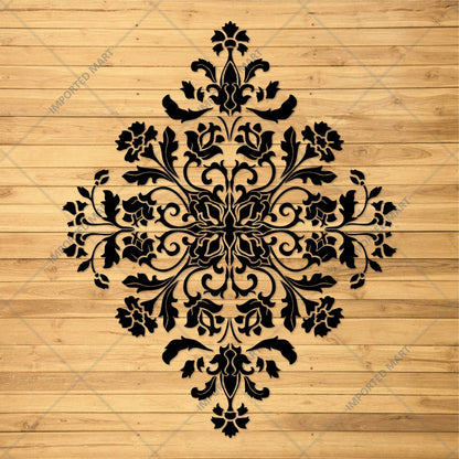 Royal Damask Stencil for Wall, Floor & Furniture Art – Classic Victorian Ornamental Pattern – ID# 699