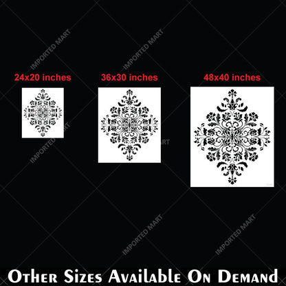 Royal Damask Stencil for Wall, Floor & Furniture Art – Classic Victorian Ornamental Pattern – ID# 699