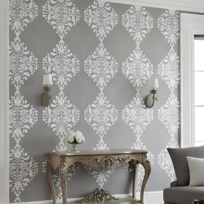 Royal Damask Stencil for Wall, Floor & Furniture Art – Classic Victorian Ornamental Pattern – ID# 699