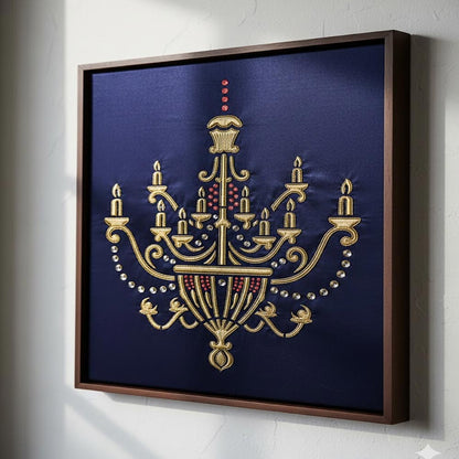 Vintage Chandelier Stencil for Wall, Furniture & Fabric Art – Classic Royal Lighting Design – ID# 701