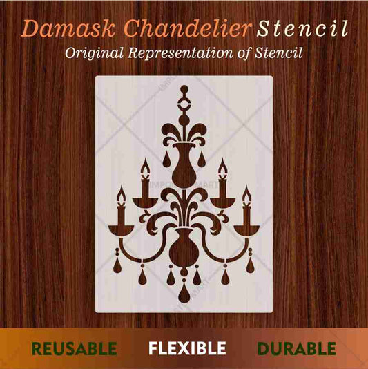 Vintage Chandelier Candle Stencil for Wall, Furniture & Floor Décor – Classic Royal Design – ID# 702