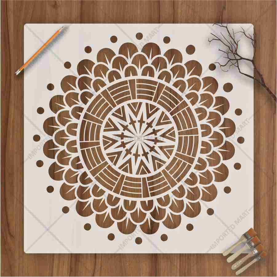 Circular Floral Pattern DIY Home Decor – Durable Reusable Mylar – ID# 105