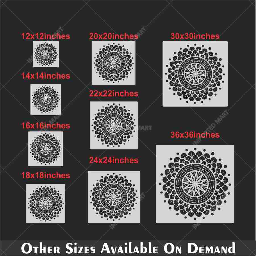 Circular Floral Pattern DIY Home Decor – Durable Reusable Mylar – ID# 105