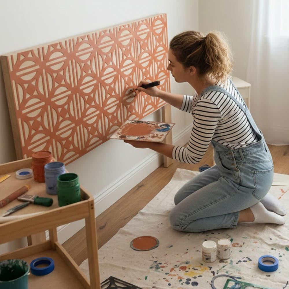 Classic Geometric Panel Pattern Stencil Pack of 5 – Wall, Furniture & Floor Art Decor – Reusable Mylar DIY Home Decor – Stenve ID-705