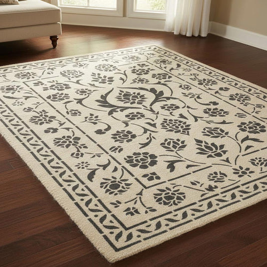 Royal Carpet Stencil – Floral & Geometric Wall, Canvas & Floor Art – Vintage Home Décor – ID# 706