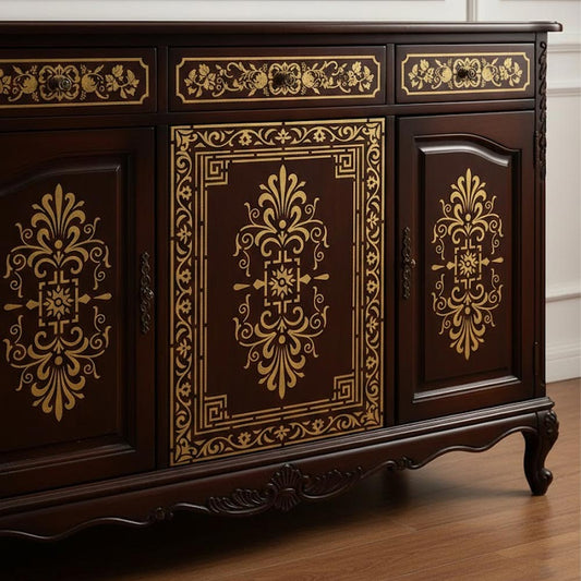Damask Carpet Stencil – Classic Vintage Floral & Ornamental Wall, Floor & Furniture Art – ID# 707