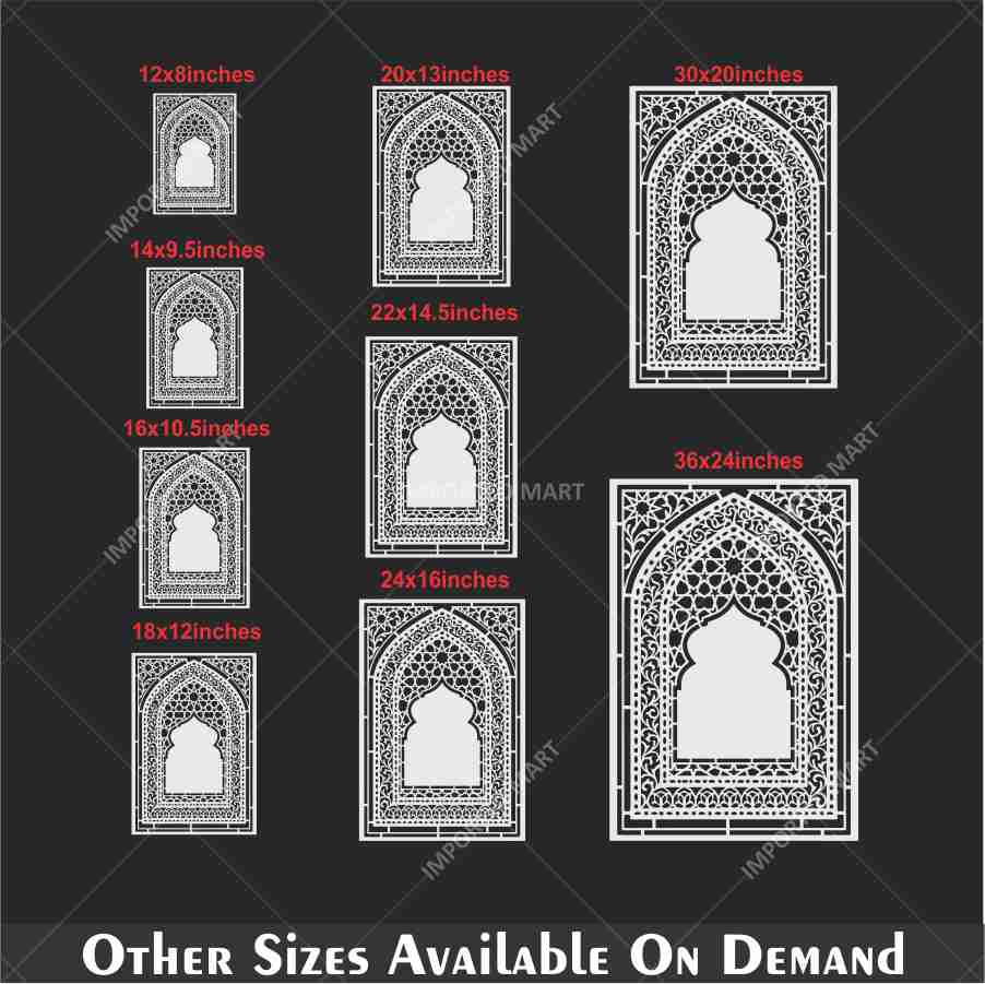Traditional Carpet Stencil – Geometric & Floral Wall, Furniture & Floor Art – Mosque & Home Décor – ID# 708