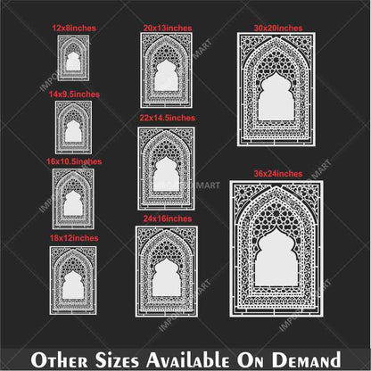 Traditional Carpet Stencil – Geometric & Floral Wall, Furniture & Floor Art – Mosque & Home Décor – ID# 708