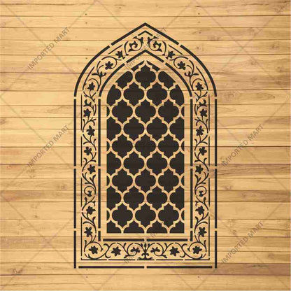Royal Carpet Stencil – Geometric & Floral Wall, Furniture & Floor Art – ID# 709
