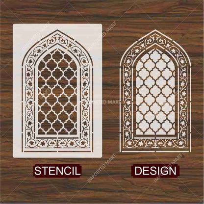 Royal Carpet Stencil – Geometric & Floral Wall, Furniture & Floor Art – ID# 709