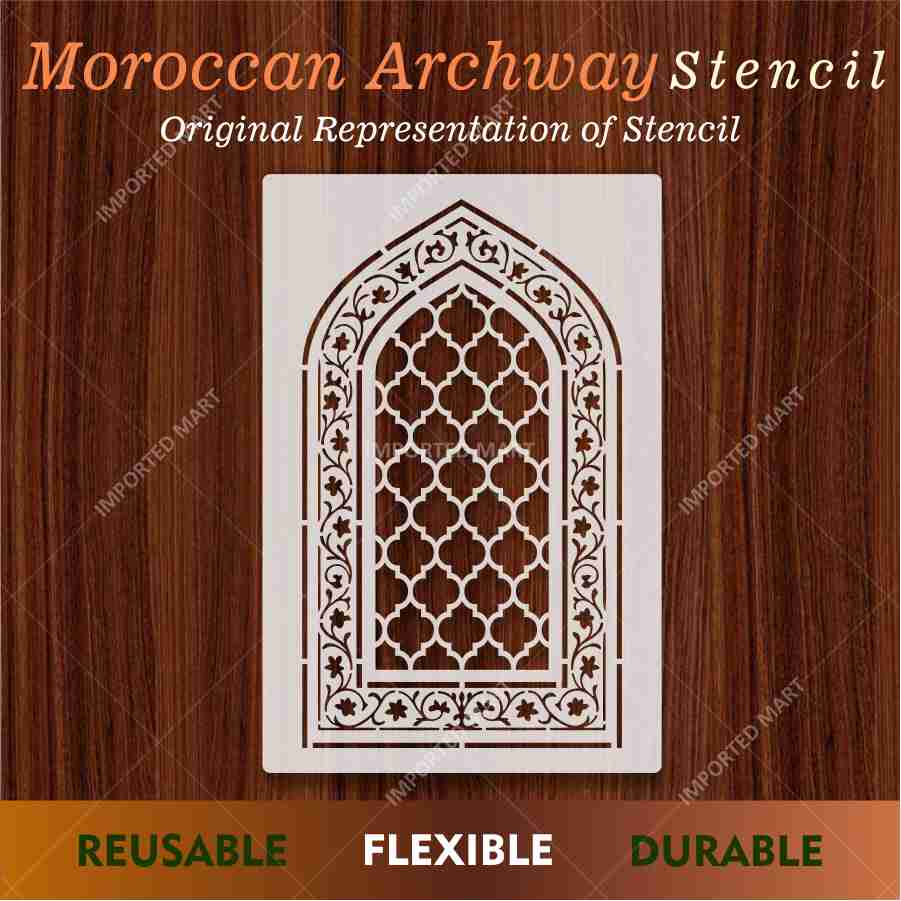 Royal Carpet Stencil – Geometric & Floral Wall, Furniture & Floor Art – ID# 709