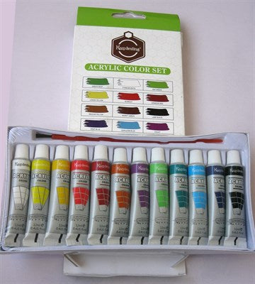 12 pcs/Pack 12ml  Original Keep Smiling Acrylic Color with free one Brush