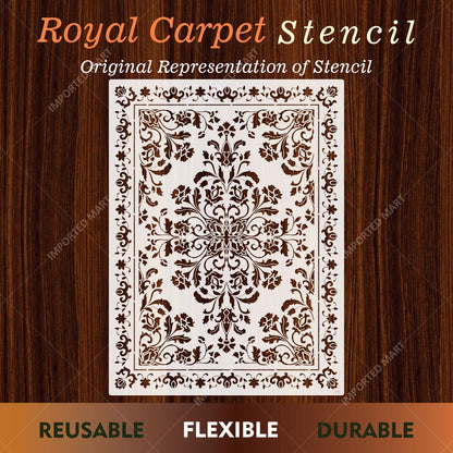 Royal Floral Mandala carpet Stencil for Wall, Floor, Furniture & Fabric Decor – Ornamental Art Design – ID# 711