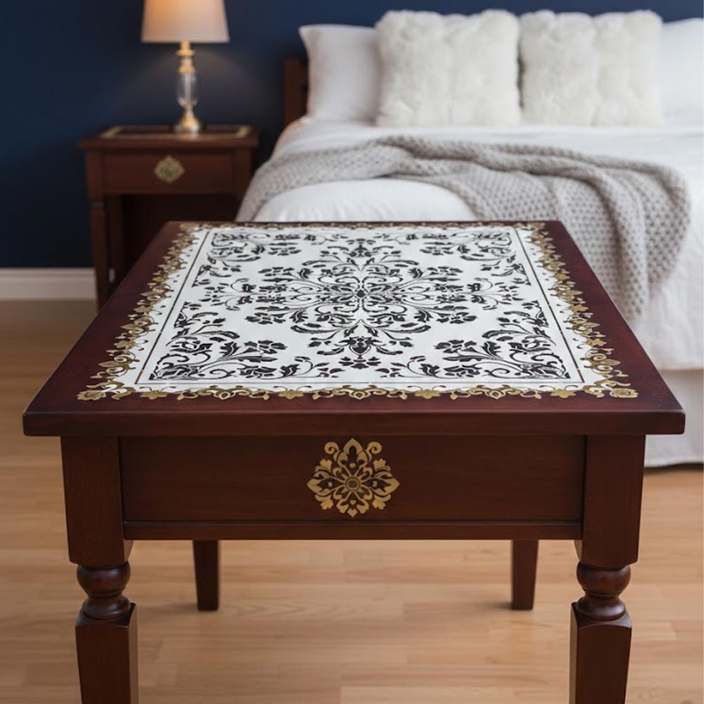 Royal Floral Mandala carpet Stencil for Wall, Floor, Furniture & Fabric Decor – Ornamental Art Design – ID# 711