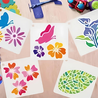 Pack of 64- Mini Floral & Nature Stencil Pack Bundle for Wall, Wood, Fabric & Craft Art – Botanical Multi Design Set – ID# 716