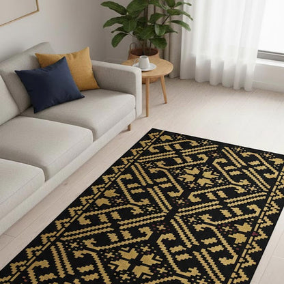 Geometric Folk Pattern Stencil for Wall, Floor & Furniture Décor – Ethnic Border Design – ID# 722