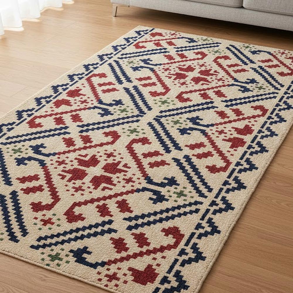 Geometric Folk Pattern Stencil for Wall, Floor & Furniture Décor – Ethnic Border Design – ID# 722