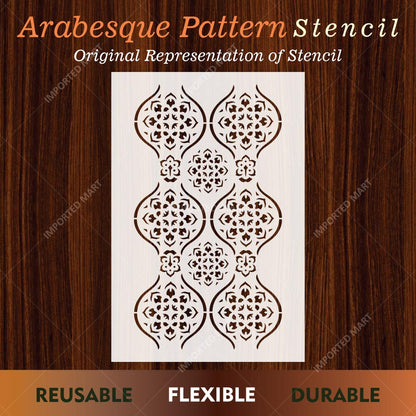 Arabesque Pattern Stencil for Wall, Furniture & Tile Art – Moroccan Geometric Design – ID# 723