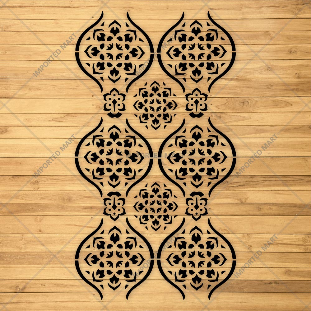 Arabesque Pattern Stencil for Wall, Furniture & Tile Art – Moroccan Geometric Design – ID# 723