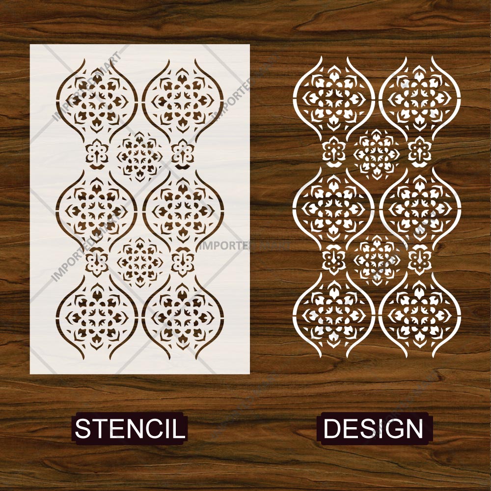 Arabesque Pattern Stencil for Wall, Furniture & Tile Art – Moroccan Geometric Design – ID# 723