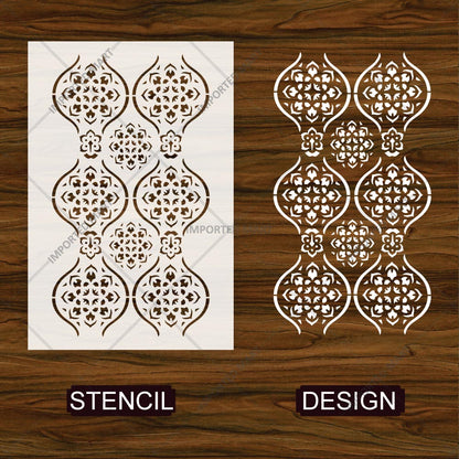 Arabesque Pattern Stencil for Wall, Furniture & Tile Art – Moroccan Geometric Design – ID# 723