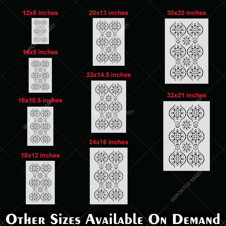 Arabesque Pattern Stencil for Wall, Furniture & Tile Art – Moroccan Geometric Design – ID# 723
