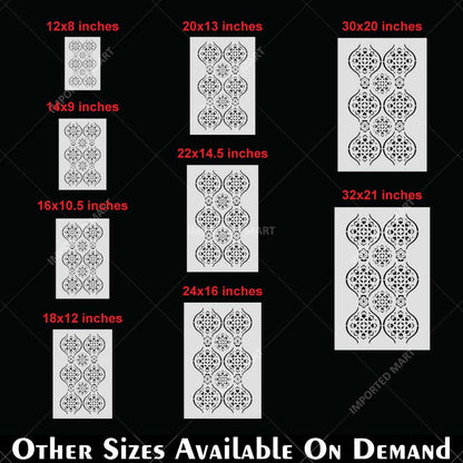 Arabesque Pattern Stencil for Wall, Furniture & Tile Art – Moroccan Geometric Design – ID# 723