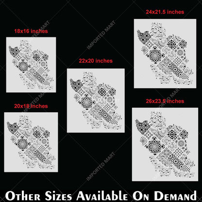 Geometric Persian Map Stencil for Wall, Furniture & Canvas Art – Iran Pattern Design – ID# 724