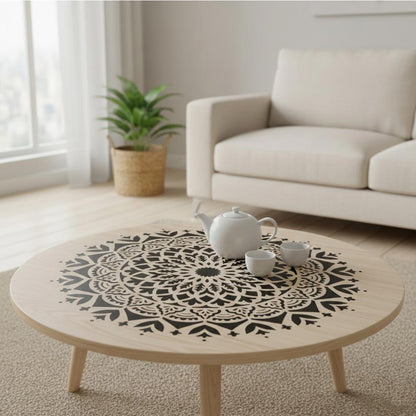 Sacred Geometry Mandala Stencil for Wall, Floor & Furniture Art – Decorative Round Mandala Pattern – ID# 726