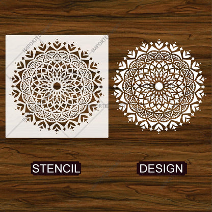 Sacred Geometry Mandala Stencil for Wall, Floor & Furniture Art – Decorative Round Mandala Pattern – ID# 726