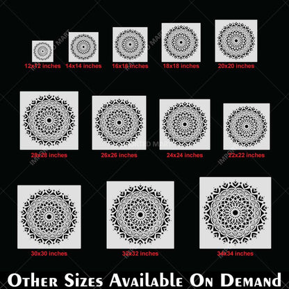 Sacred Geometry Mandala Stencil for Wall, Floor & Furniture Art – Decorative Round Mandala Pattern – ID# 726