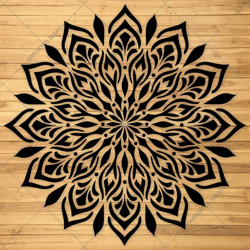 Floral Harmony Mandala Stencil for Wall, Floor & Furniture Art – Decorative Floral Mandala Pattern – ID# 727
