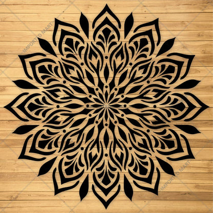 Floral Harmony Mandala Stencil for Wall, Floor & Furniture Art – Decorative Floral Mandala Pattern – ID# 727