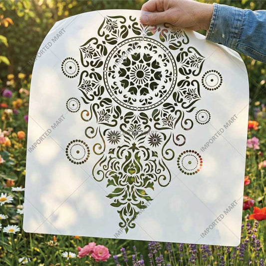 Damask Pendulum Stencil for Wall, Furniture & Floor Decor – Vintage Hanging Damask Pattern – ID# 728