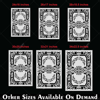 Grecian Filigree Frame Stencil for Wall, Furniture & Floor Décor – Classic Ornamental Border Design – ID# 732