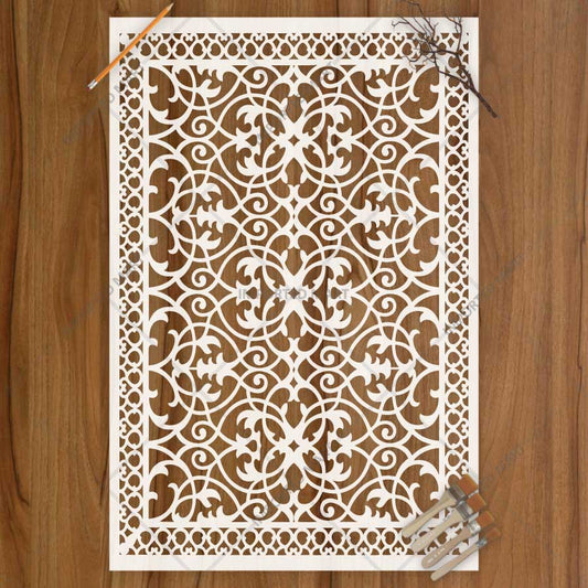 Victorian Lace Wall Stencil for Furniture, Wood & Floor Art – Ornamental Vintage Pattern – ID# 734